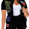 Button Down Shirts for Women Short Sleeve Cropped Varsity Jacket for Women Summer Tops for Women 2024 S-XXL