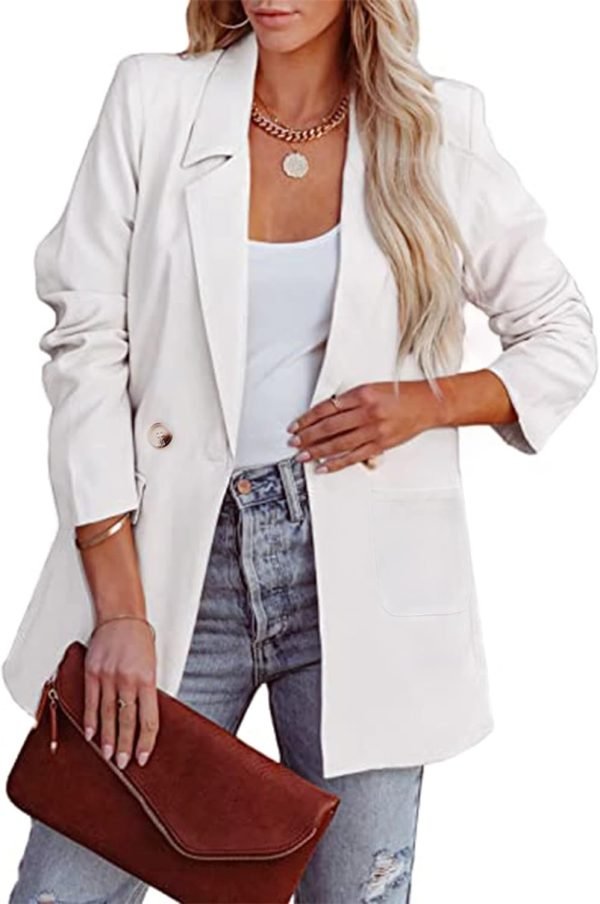 61lcGVXekyL._AC_SL1500 Womens Casual Blazers Oversized Open Front Cardigan Long Sleeve Work Office Blazer Jackets S-XXL