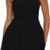 Women Strapless Tube Top Dress Bubble Skirt Cute Summer Mini Short Dresses Bandeau Corset Dress Casual
