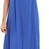 Women's Nightgown Sleeveless Sleepwear Wide Strap Sleep Shirt Pleated Scoopneck Nightshirt