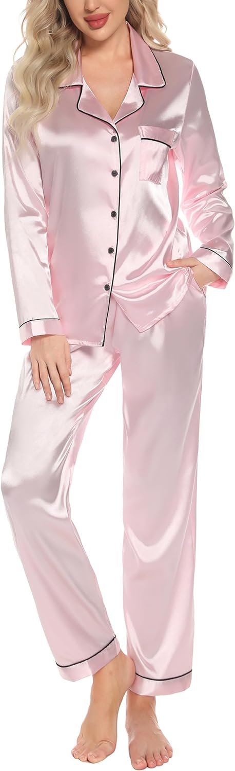 61p8Rb7JfsL._AC_SL1500_9aeb0e3f-7260-4106-9284-948dc4c8efa9 Pajamas Set Long Sleeve Womens Button Down Sleepwear Two Piece Nightwear Soft Pj Lounge Sets S-XXL