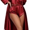61rEZeXwOnL._AC_SL1500 Women's 3Pcs Pajamas Satin Cami Top and Shorts with Robe Sleepwear Set