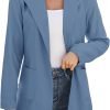 61roN7FLDdL._AC_SL1500_b06cf565-9fea-4df4-b96e-5835464b6778 Women Open Front Blazers Long Sleeve Casual OL Office Slim Buttonless Suit Jacket with Pockets