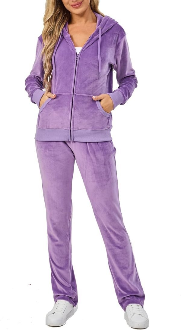 61s0FYDCPFL._AC_SL1500 Velour Track Suits for Women Set Fall Sweatsuits 2 Piece