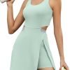 61wJ8KK_yhL._AC_SL1500 Womens Tennis Dress with Built in Shorts and Bra Athletic Workout Exercise Golf Dress Backless Cut-Out Active Dress