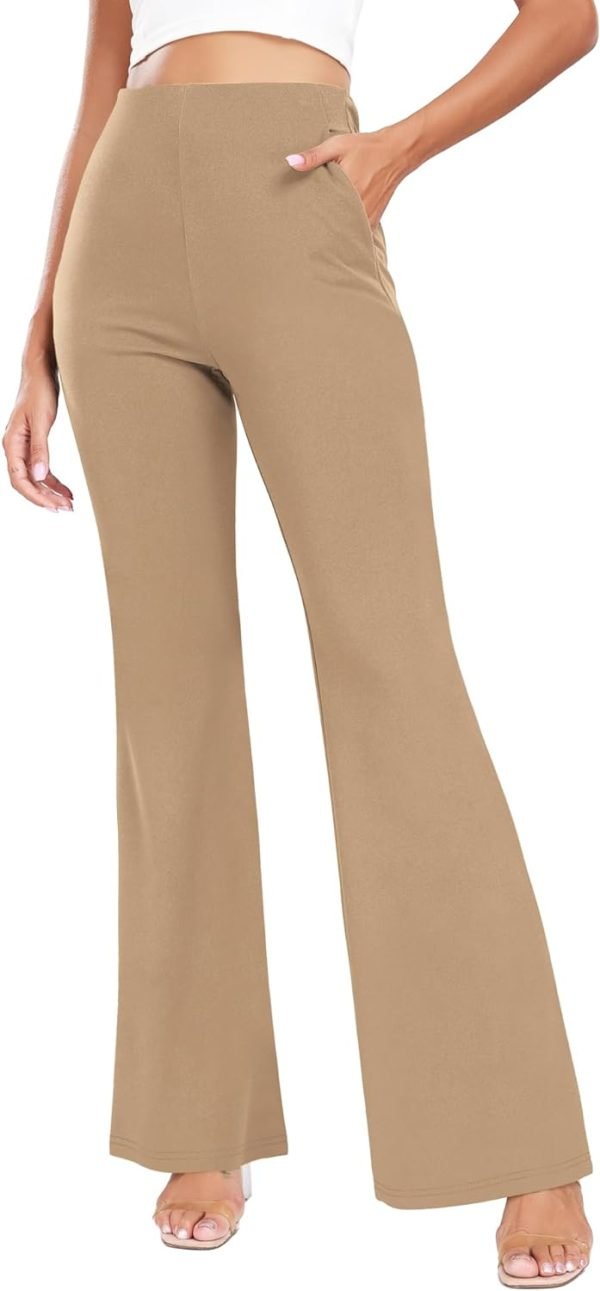 61y1qKazo8L._AC_SL1500 Women's High Waist Casual Wide Leg Pants, Button Dress Pants for Women, Work Pants with Pockets for Women Office.