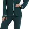 Button Up Pajamas for Women Long Sleeve Sleepwear Soft Loungewear Ladies Pjs Set XS-XXL