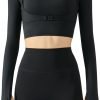 61zc-LNYVWL._AC_SL1500_af595b1f-4e85-4aa5-b0e2-a48afbb6d51f Women's Stretch Cutout Yoga Sports Jacket Long Sleeve Crop Top T Shirts with Thumb Holes