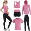 Workout Sets for Women 5 PCS Yoga Outfits Activewear Tracksuit Sets