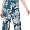 71-oiNmFgeL._AC_SL1500 Womens Satin Floral Sleepwear Short Sleeves Button Down Tops with Pants Lounge Pajamas Sets