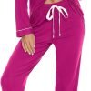 710Jmq_IwnL._AC_SL1500_b391f717-bb3e-431d-a22a-3982589ea3fc Pajamas Set Long Sleeve Womens Button Down Sleepwear Two Piece Nightwear Soft Pj Lounge Sets S-XXL