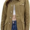 711x7MZ6iDL._AC_SL1500 Women's Military Jacket Lightweight Button Up Utility Drawstring Waist Anorak Coat with Pockets