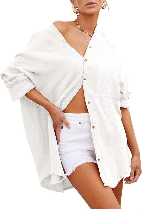 Womens Bathing Suit Cover Up Bikini Swimsuit Coverup Beach Cover Ups Button Down Shirts for Women