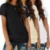 713gKaZJmyL._AC_SL1500 Womens 3 Pack T Shirts Basic Short Sleeve Tees Crewneck Fashion Tops Loose Fit Lightweight Casual Summer Clothes 2024