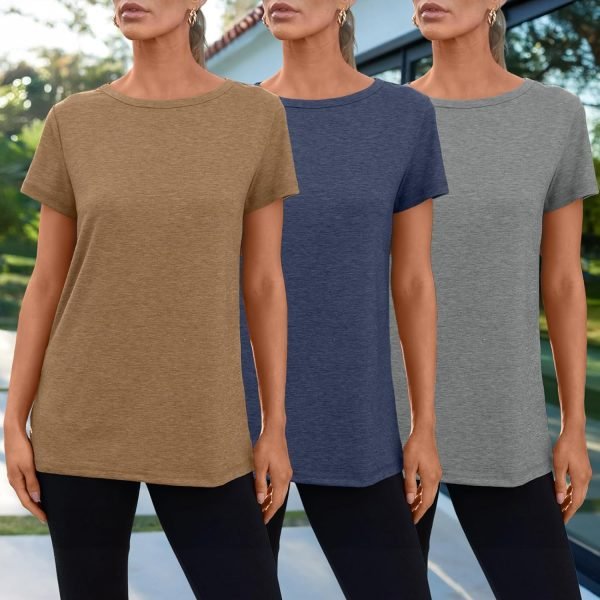 715ZvBdaPCL._AC_SL1500 Womens 3 Pack T Shirts Basic Short Sleeve Tees Crewneck Fashion Tops Loose Fit Lightweight Casual Summer Clothes 2024