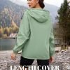 Rain Jacket Women Waterproof Lightweight Jacket With Hood Packable Raincoat with Pockets S-XXL