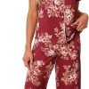 71CQEJIA3vL._AC_SL1500 Womens Satin Floral Sleepwear Short Sleeves Button Down Tops with Pants Lounge Pajamas Sets