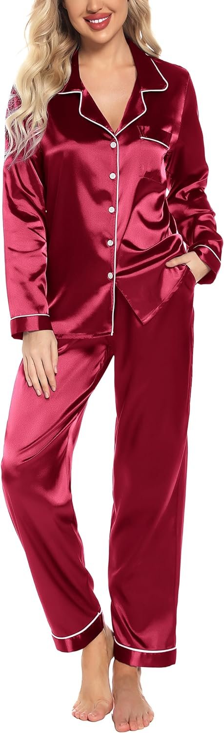 71Ff6yOvyUL._AC_SL1500_ac441e92-05c3-48c7-99cf-19d1aab49369 Pajamas Set Long Sleeve Womens Button Down Sleepwear Two Piece Nightwear Soft Pj Lounge Sets S-XXL