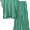 71FmrAzRXWL._AC_SL1500 2 Piece Outfits for Women Sweater Sets Knit Vest Tops Elastic Waisted Pants