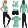 Workout Sets for Women 5 PCS Yoga Outfits Activewear Tracksuit Sets