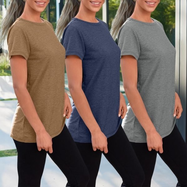 71Jk2OYmvHL._AC_SL1500 Womens 3 Pack T Shirts Basic Short Sleeve Tees Crewneck Fashion Tops Loose Fit Lightweight Casual Summer Clothes 2024