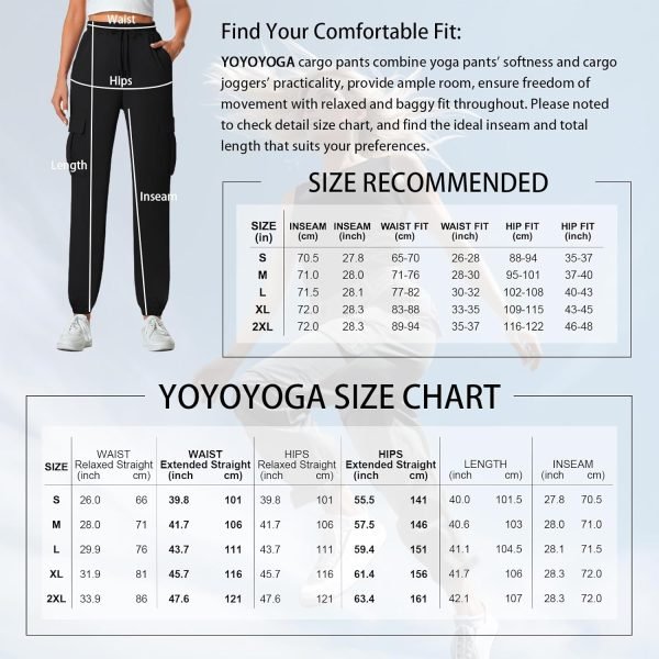71LYSKK9l4L._AC_SL1500 Womens Cargo Pants Stretchy High Waisted Joggers Baggy Casual Drawstring Sweatpants with Pockets Hiking Pant