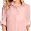 Women's UPF 50 Long Sleeve Sun Protection Shirts Quick Dry Outdoor Fishing Hiking Travel Shirt