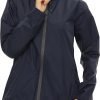 Women's Rain Jacket Lightweight Waterproof Rain Coat with Hooded Windproof Adjustable Windbreaker