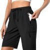 Women's Lightweight Hiking Cargo Shorts Quick Dry Athletic Shorts for Camping Travel Golf with Zipper Pockets Water Resistant
