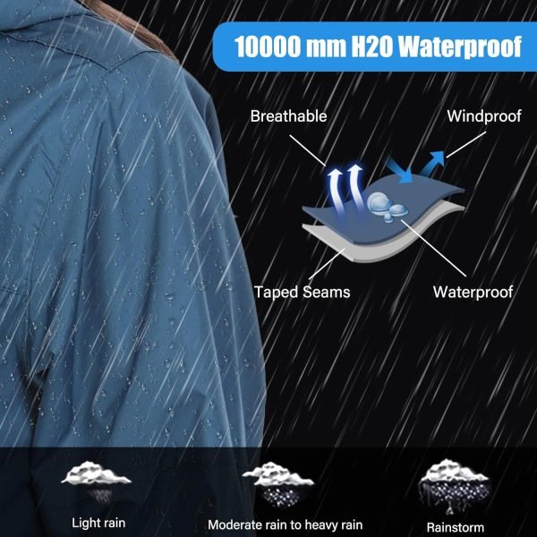 Packable Rain Jacket Women Lightweight Waterproof Raincoat for Women with Hood Windbreaker for Outdoor Travel Hiking