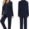 71RkQoy6X0L._AC_SL1500 Pajamas Set Long Sleeve Womens Button Down Sleepwear Two Piece Nightwear Soft Pj Lounge Sets S-XXL