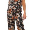 71Se0_azkML._AC_SL1500 Womens Satin Floral Sleepwear Short Sleeves Button Down Tops with Pants Lounge Pajamas Sets