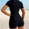 71V125AhRNL._AC_SL1500 Women's Colorblock Mesh Zipper Diving Suit One Piece Swimsuit Short Sleeve Bathing Suit