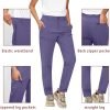 71a3xKavv_L._AC_SL1500 Women's Hiking Pants Quick Dry Lightweight Water Resistant Elastic Waist Cargo Pants with 5pcs Zipper Pockets