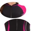 Women Zip Rash Guard Long Sleeve One Piece Splice Swimsuit UPF 50+ Tummy Control Surfing Bathing Suits Boyshort Bottom
