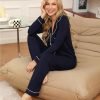 71avmbTTHRL._AC_SL1500 Pajamas Set Long Sleeve Womens Button Down Sleepwear Two Piece Nightwear Soft Pj Lounge Sets S-XXL
