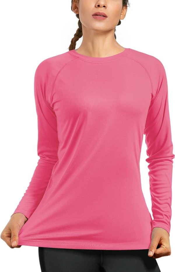 71hjspmDjwL._AC_SL1500 Women's Long Sleeve UPF 50+ UV Sun Protection Shirts Rash Guard Swim T-Shirt/Hoodie Quick Dry for Outdoor Hiking