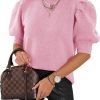 71hnvpkaEmL._AC_SL1145 Women's Puff Short Sleeve Sweaters 2024 Fashion Spring Tops Casual Pullover Shirts