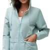 Women's Raincoats Windbreaker Rain Jacket Waterproof Lightweight Outdoor Hooded Trench Coats S-XXL