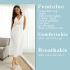 Womens Nightgown Long Sexy Silky V neck Chemise Lace Sleeveless Sleepwear for women Elegant