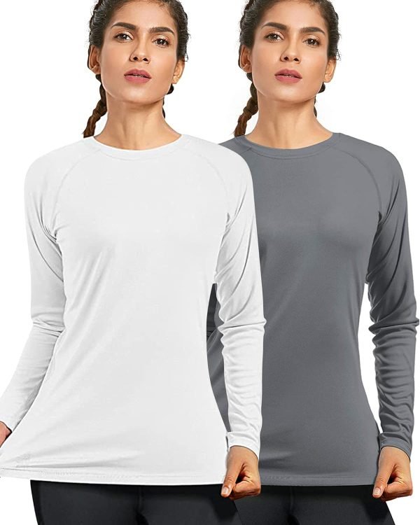 71krzbfOZlL._AC_SL1500 Women's Long Sleeve UPF 50+ UV Sun Protection Shirts Rash Guard Swim T-Shirt/Hoodie Quick Dry for Outdoor Hiking