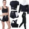 Workout Sets for Women 5 PCS Yoga Outfits Activewear Tracksuit Sets