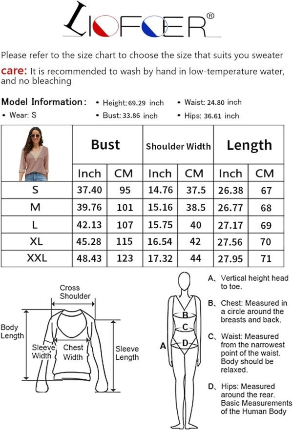 71oWVPK4jtL._AC_SL1500 Women's Casual 3/4 Sleeve Shirts Lace V Neck Color Block Dressy Tops Trendy Hollow Floral Blouses T Shirts S-XXL