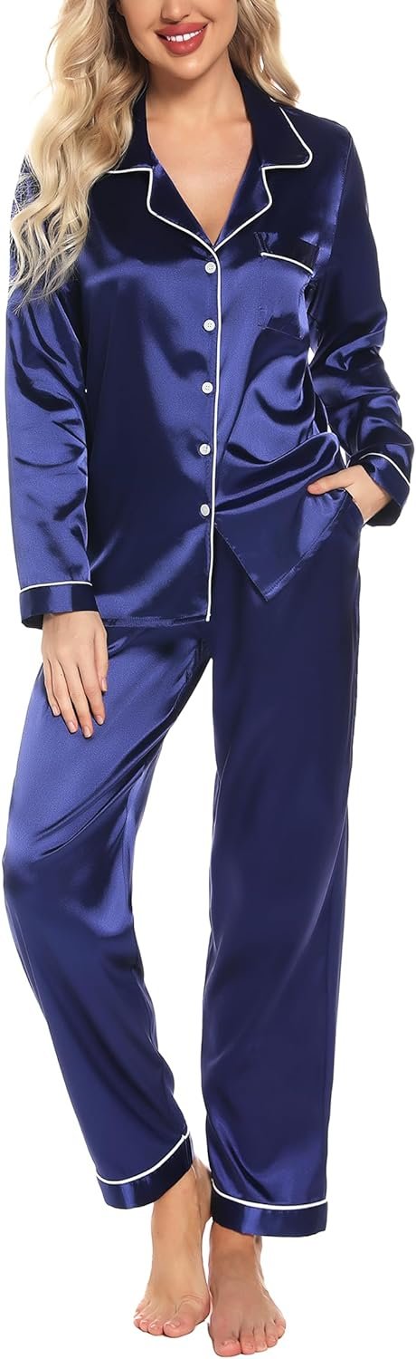 71oxHb8YniL._AC_SL1500_34f0cc18-7147-4527-ab0a-18553779d6b2 Pajamas Set Long Sleeve Womens Button Down Sleepwear Two Piece Nightwear Soft Pj Lounge Sets S-XXL