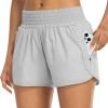 Athletic Shorts for Women with Pockets High Waist Running Workout Shorts Gym Yoga White Summer Shorts
