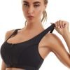 71py27Ic0ZL._AC_SL1500 Womens Sports Bra with Zip Closure and Racerback,Wireless Bras,Four-Way Stretch Fabric with Removable Padded