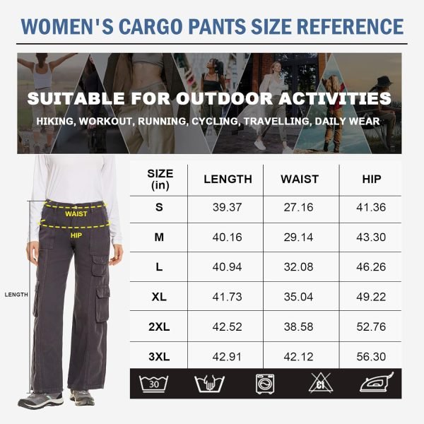 71qBXxEyOKL._AC_SL1500 Women's Hiking Cargo Pants Joggers Cotton Casual Military Army Combat Work Pants with 7 Pockets