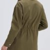 71rr6eGrLuL._AC_SL1500 Women's Military Jacket Lightweight Button Up Utility Drawstring Waist Anorak Coat with Pockets