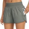Athletic Shorts for Women with Pockets High Waist Running Workout Shorts Gym Yoga White Summer Shorts