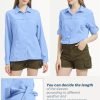 Womens Sun Protection Safari Shirt Quick Dry SPF 50 UV Lightweight Fishing Travel Hiking Outdoor Shirts with Zipper Pockets